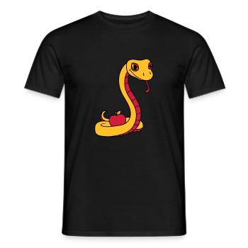 teufel boese suende apfel eva adam mensch gott ver - Männer T-Shirt - Schwarz - Vorne - AI Model Male 178 light (178cm)