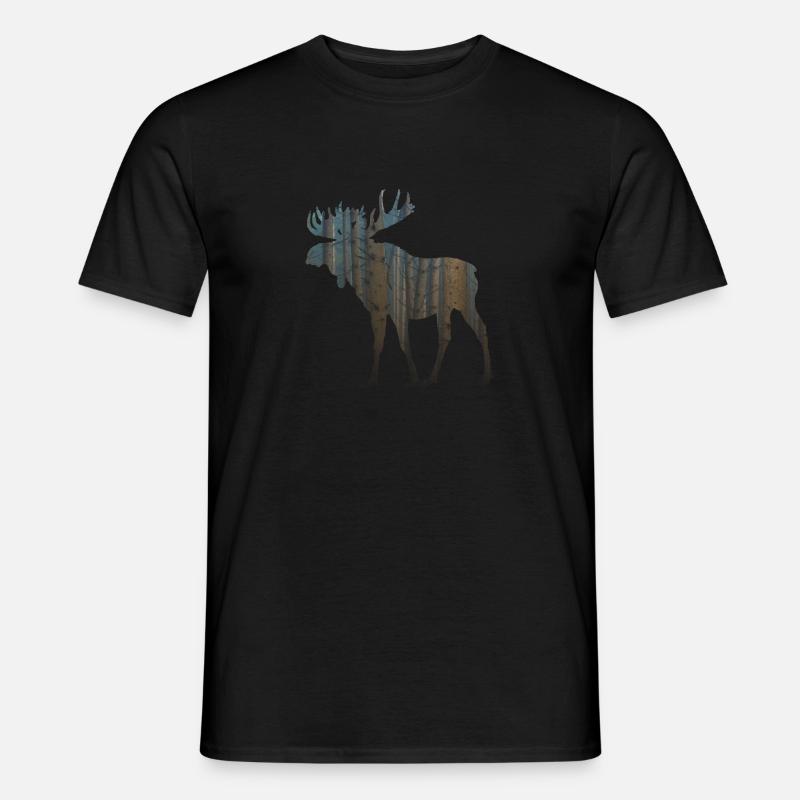 Wald Elch - Männer T-Shirt - Schwarz