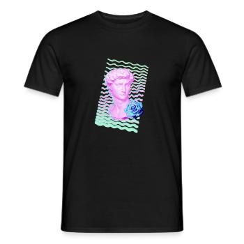 Vaporwave Head - Men's T-Shirt - black - Front - AI Model Male 178 light (178cm)