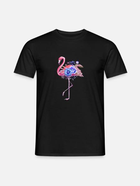 Aquarell Flamingo - Männer T-Shirt - Schwarz