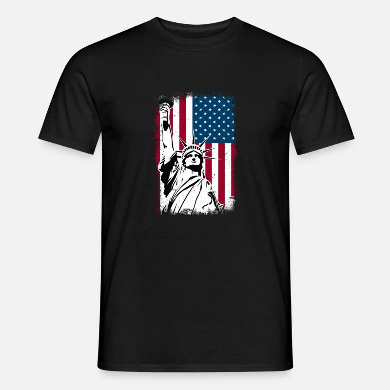 Freiheitsstatue Amerika - Männer T-Shirt - Schwarz