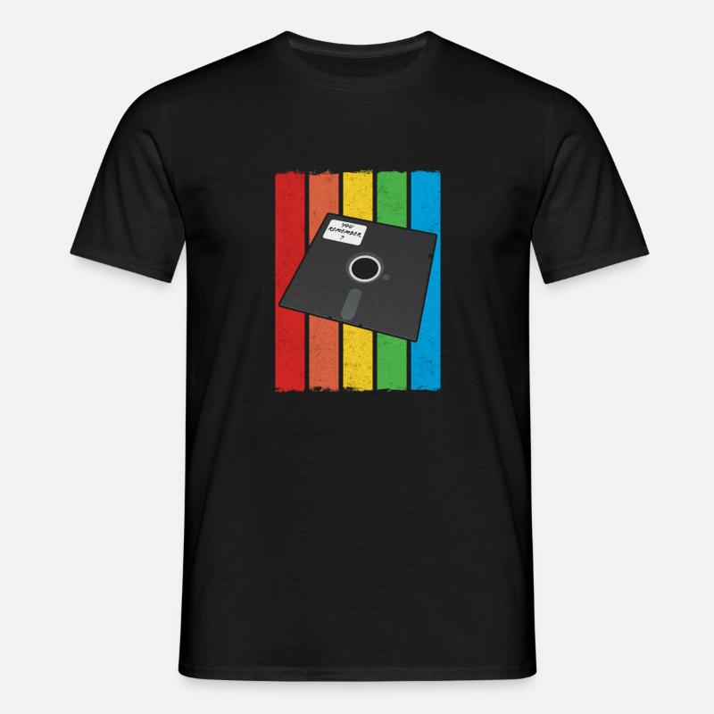 Retro Computer Disk - Männer T-Shirt - Schwarz