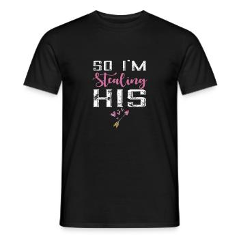I Stole His Heart - Men's T-Shirt - black - Front - AI Model Male 178 light (178cm)