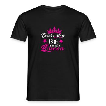 Feiern mit der 18. Geburtstagskönigin - Männer T-Shirt - Schwarz - Vorne - AI Model Male 178 light (178cm)