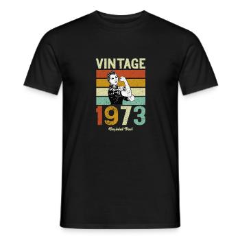 Pièces d'Orginial Vintage 1973 - T-shirt homme - noir - Devant - AI Model Male 178 light (178cm)