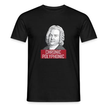 Klassische Musik Lustiges Bach T-Shirt - Männer T-Shirt - Schwarz - Vorne - AI Model Male 178 light (178cm)