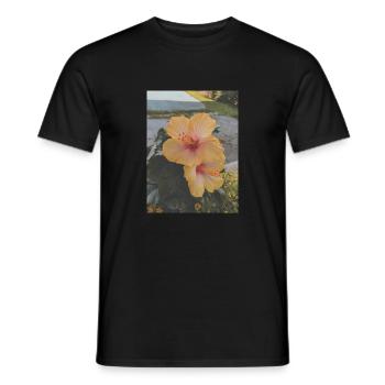HIBISCUS FLOWERS - Men's T-Shirt - black - Front - AI Model Male 178 light (178cm)