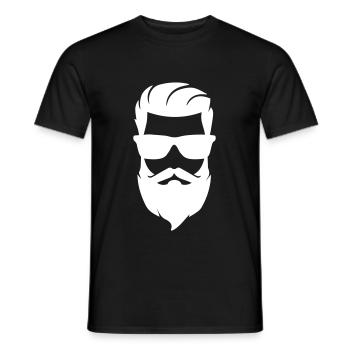 Symbole de barbe du visage - T-shirt homme - noir - Devant - AI Model Male 178 light (178cm)