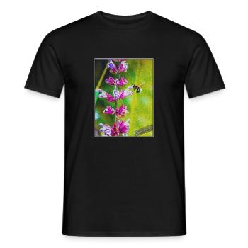 Hummel saugt Nektar - Männer T-Shirt - Schwarz - Vorne - AI Model Male 178 light (178cm)