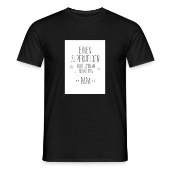 Superheld Papa - Männer T-Shirt - Schwarz - Vorne - AI Model Male 178 light (178cm)