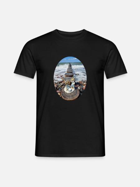 Kinder am Strand - Männer T-Shirt - Schwarz
