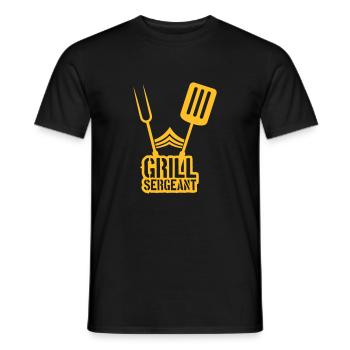 Grill Sergeant Grill Party Barbecue - Men's T-Shirt - black - Front - AI Model Male 178 light (178cm)