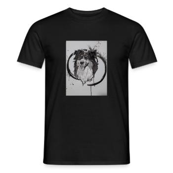Gemälde Hund - Männer T-Shirt - Schwarz - Vorne - AI Model Male 178 light (178cm)