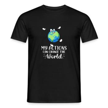 Mein Handeln kann die Welt verändern - Männer T-Shirt - Schwarz - Vorne - AI Model Male 178 light (178cm)