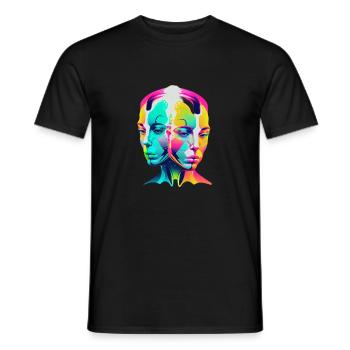 Twin heads - Men's T-Shirt - black - Front - AI Model Male 178 light (178cm)