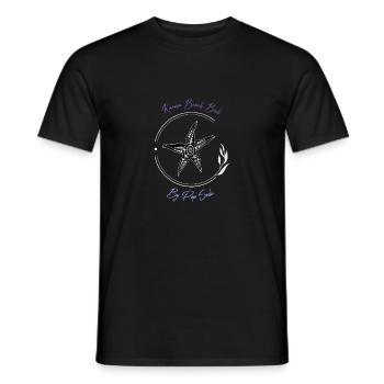 Karma Beach starfish purple blue - Men's T-Shirt - black - Front - AI Model Male 178 light (178cm)