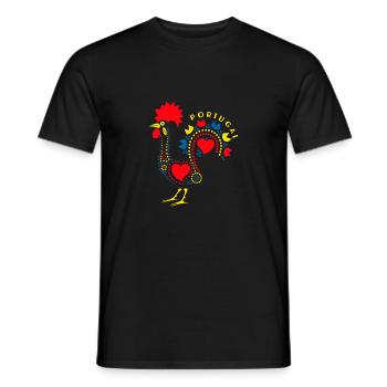 Rooster from Portugal - Men's T-Shirt - black - Front - AI Model Male 178 light (178cm)