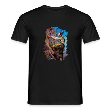Climbing nature - im Einklang - Männer T-Shirt - Schwarz - Vorne - AI Model Male 178 light (178cm)