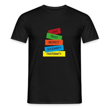 humanitarian values - T-shirt homme - noir - Devant - AI Model Male 178 light (178cm)