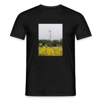 Eolienne dans champ de colza - T-shirt homme - noir - Devant - AI Model Male 178 light (178cm)