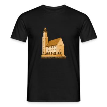 Freudenstadt Town Hall Black Forest Baden-Württemberg - Men's T-Shirt - black - Front - AI Model Male 178 light (178cm)