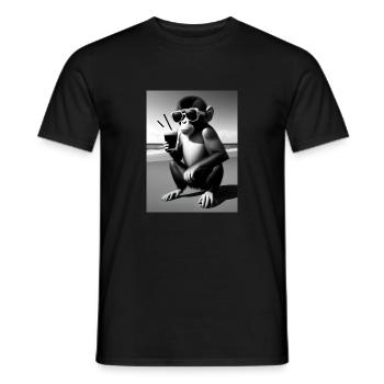 Cool beach monkey - Männer T-Shirt - Schwarz - Vorne - AI Model Male 178 light (178cm)