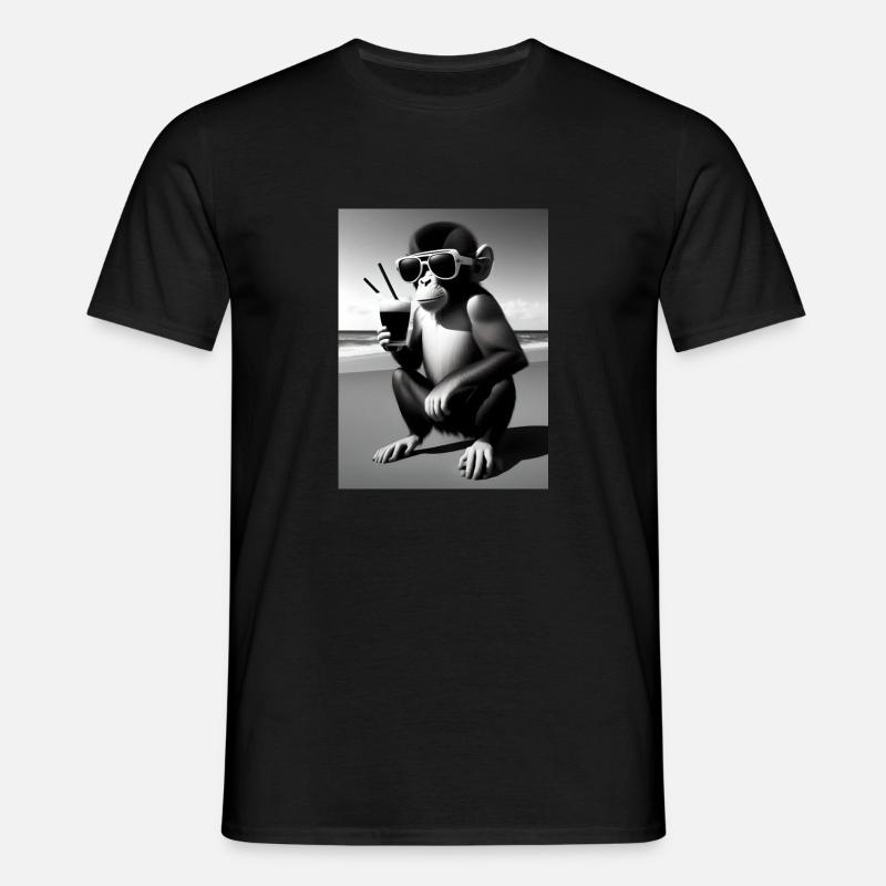 Cool beach monkey - Männer T-Shirt - Schwarz