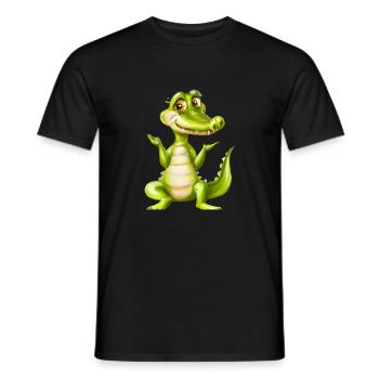 Happy croc - Men's T-Shirt - black - Front - AI Model Male 178 light (178cm)