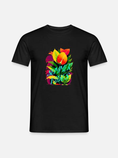 SUMMER VIBES - Männer T-Shirt - Schwarz