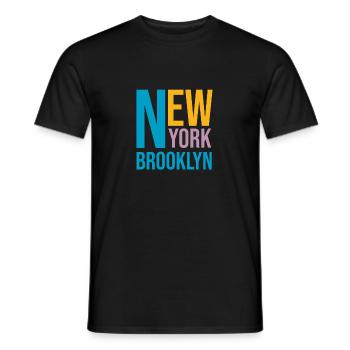 New York Brooklyn Hoodie - Men's T-Shirt - black - Front - AI Model Male 178 light (178cm)