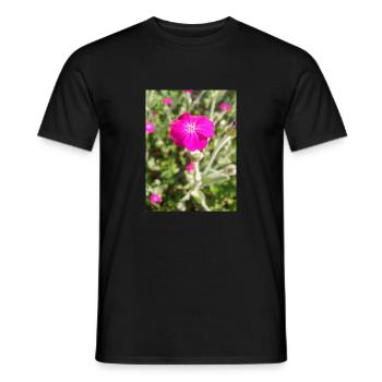 Rosennelke Kronen-Lichtnelke Lychnis coronaria - Männer T-Shirt - Schwarz - Vorne - AI Model Male 178 light (178cm)