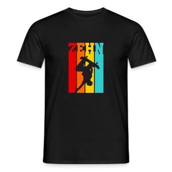 Zehn Jahre alt - Alter - Geburtstag - Kind Skater - Männer T-Shirt - Schwarz - Vorne - AI Model Male 178 light (178cm)