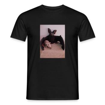 Night Wing Bat and Mouse - Men's T-Shirt - black - Front - AI Model Male 178 light (178cm)