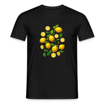Zitronen - Männer T-Shirt - Schwarz - Vorne - AI Model Male 178 light (178cm)