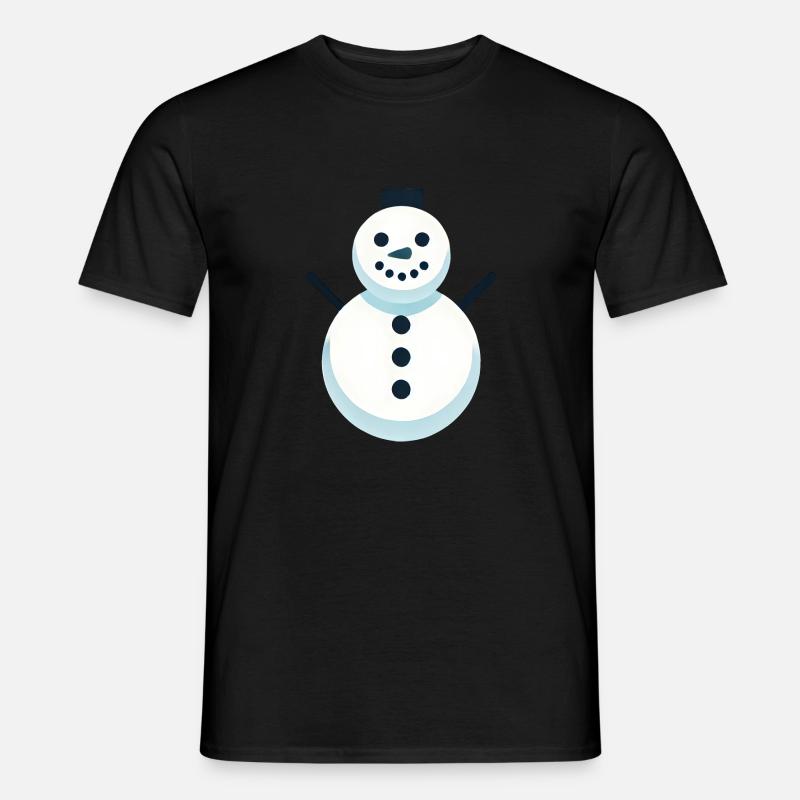 Schneemann - Männer T-Shirt - Schwarz