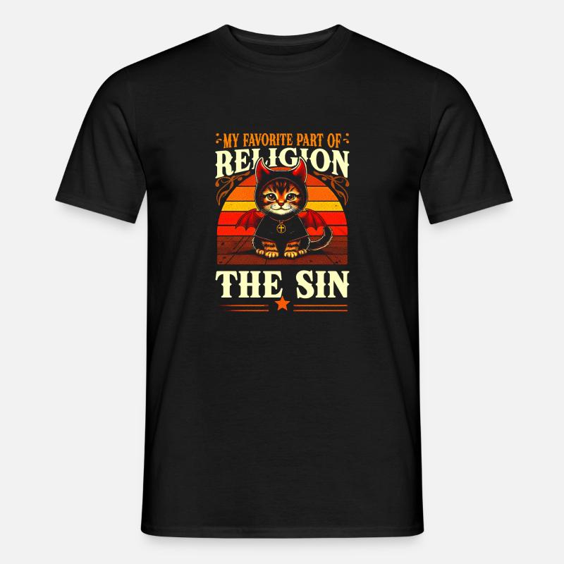 Retro Devil Cat Der Beste Von Religion - Männer T-Shirt - Schwarz