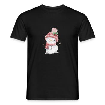 Bonhomme de neige joyeux - T-shirt homme - noir - Devant - AI Model Male 178 light (178cm)