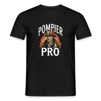 Pompier Pro - T-shirt homme - noir - Devant - AI Model Male 178 light (178cm)