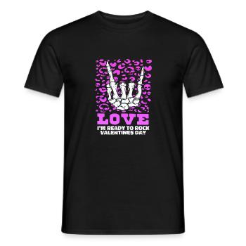 xoxo love you amore Flowers Women Valentine day 14 - Men's T-Shirt - black - Front - AI Model Male 178 light (178cm)