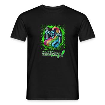 3D-Druck Ich drucke meine Probleme einfach weg - Männer T-Shirt - Schwarz - Vorne - AI Model Male 178 light (178cm)