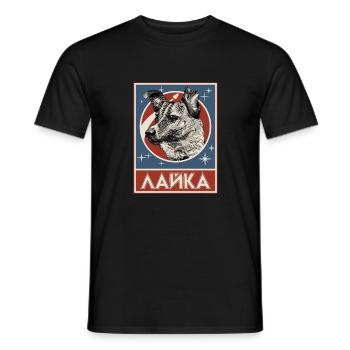 Sowjetischer Weltraumhund Laika - Männer T-Shirt - Schwarz - Vorne - AI Model Male 178 light (178cm)