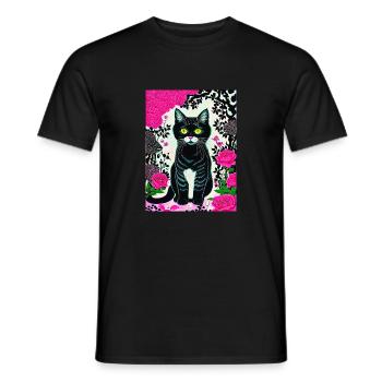 kittybluedeluxe - Männer T-Shirt - Schwarz - Vorne - AI Model Male 178 light (178cm)