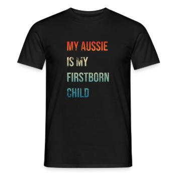 Aussie Firstborn - Men's T-Shirt - black - Front - AI Model Male 178 light (178cm)