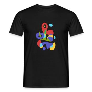 butterfly and sea - vintage abstract bauhaus - Men's T-Shirt - black - Front - AI Model Male 178 light (178cm)