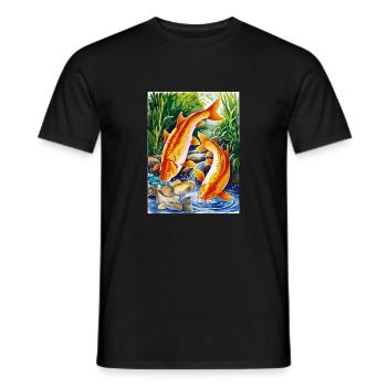 Karpfen - Männer T-Shirt - Schwarz - Vorne - AI Model Male 178 light (178cm)