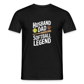Softball Papa Baseball Fête des Pères Drôle Softball - T-shirt homme - noir - Devant - AI Model Male 178 light (178cm)