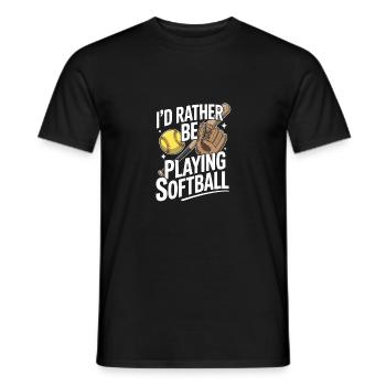 Ich würde lieber die Softball-Saison lustig spielen - Männer T-Shirt - Schwarz - Vorne - AI Model Male 178 light (178cm)