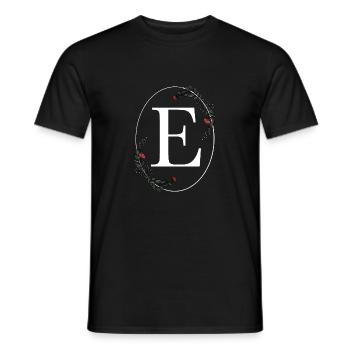 Buchstabe E - Männer T-Shirt - Schwarz - Vorne - AI Model Male 178 light (178cm)