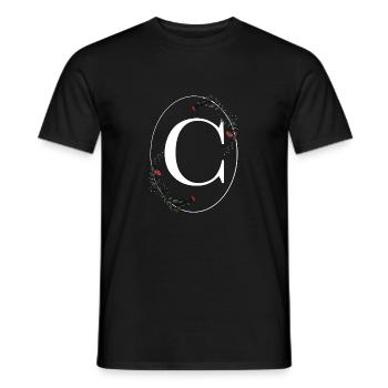 Buchstabe C - Männer T-Shirt - Schwarz - Vorne - AI Model Male 178 light (178cm)