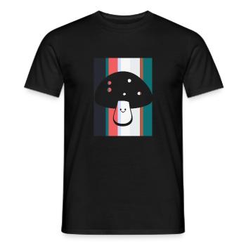 Cueillette végétarienne de champignons éponge - T-shirt homme - noir - Devant - AI Model Male 178 light (178cm)